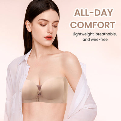 Seamless Front Closure Bra With Adjustable Straps